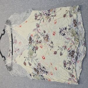 Floral Lace Trim Tank Top